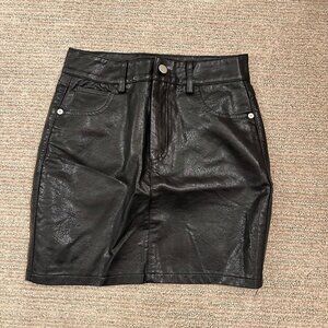 Black Leather Mini Skirt (NWT)